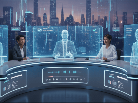 AI interview practice session with avatar